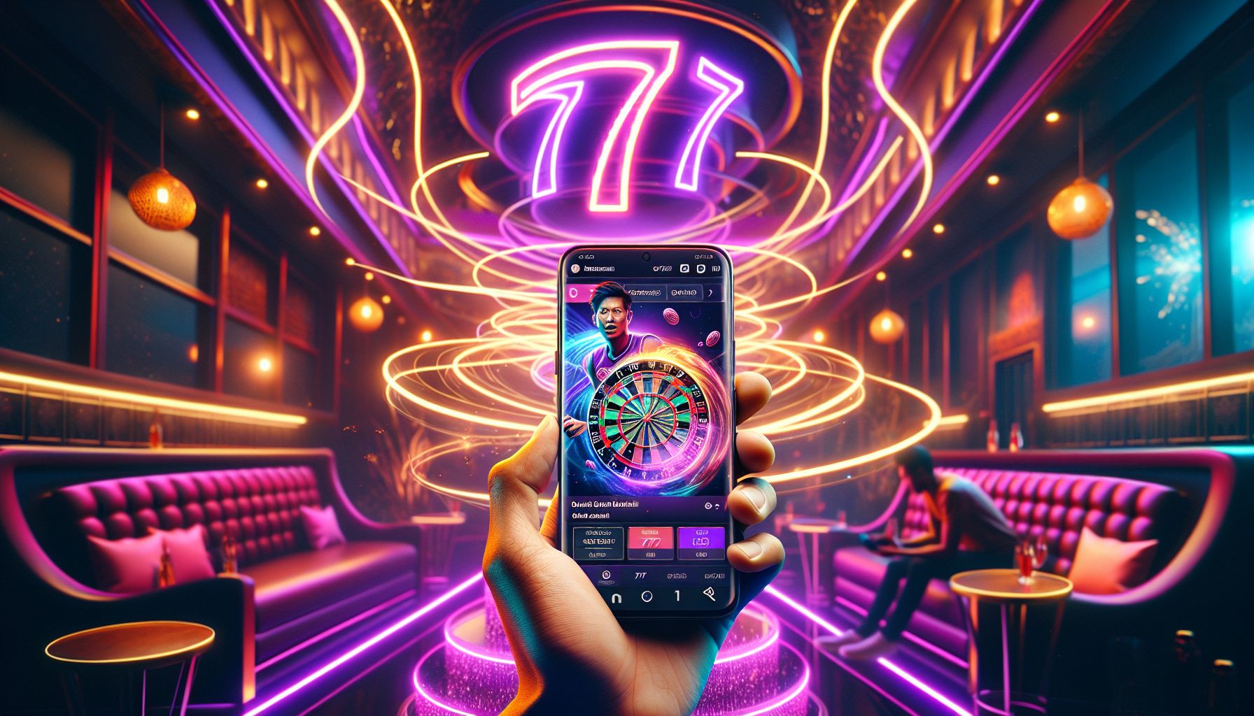 Bangladeshi player using a smartphone to access fast casino and betting features on 7U7