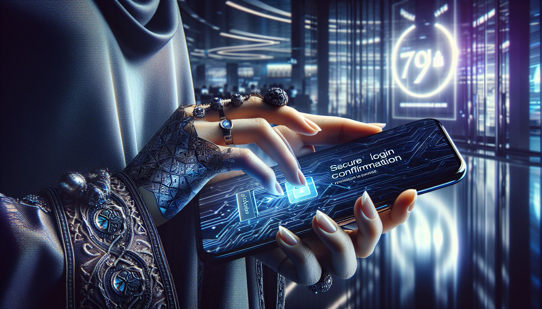 User signing into the 7U7 account on a smartphone with a secure interface
